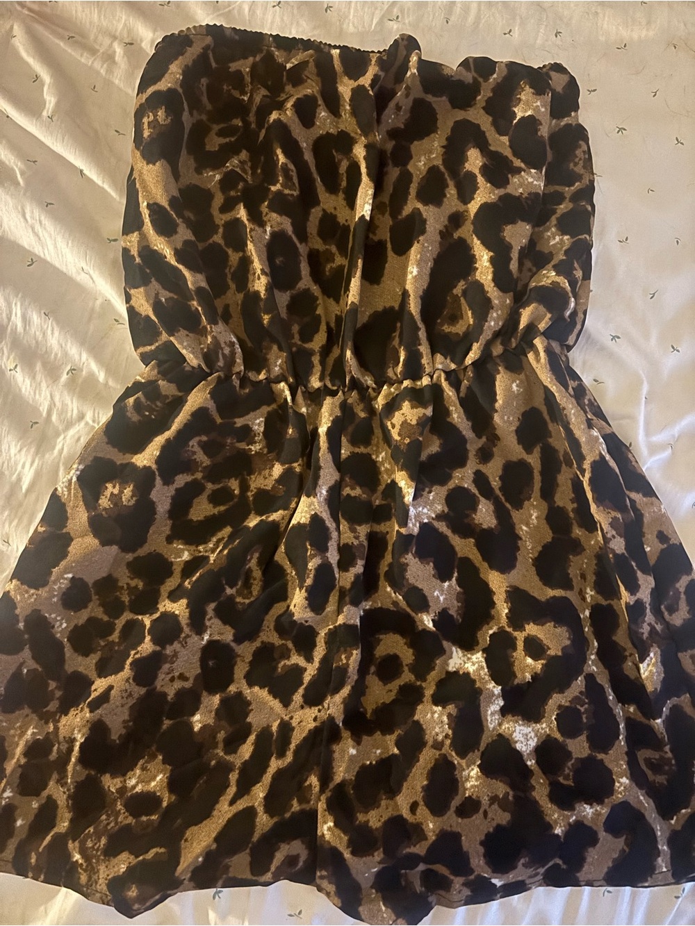 SHEIN Women’s ' Leopard Print Strapless Romper